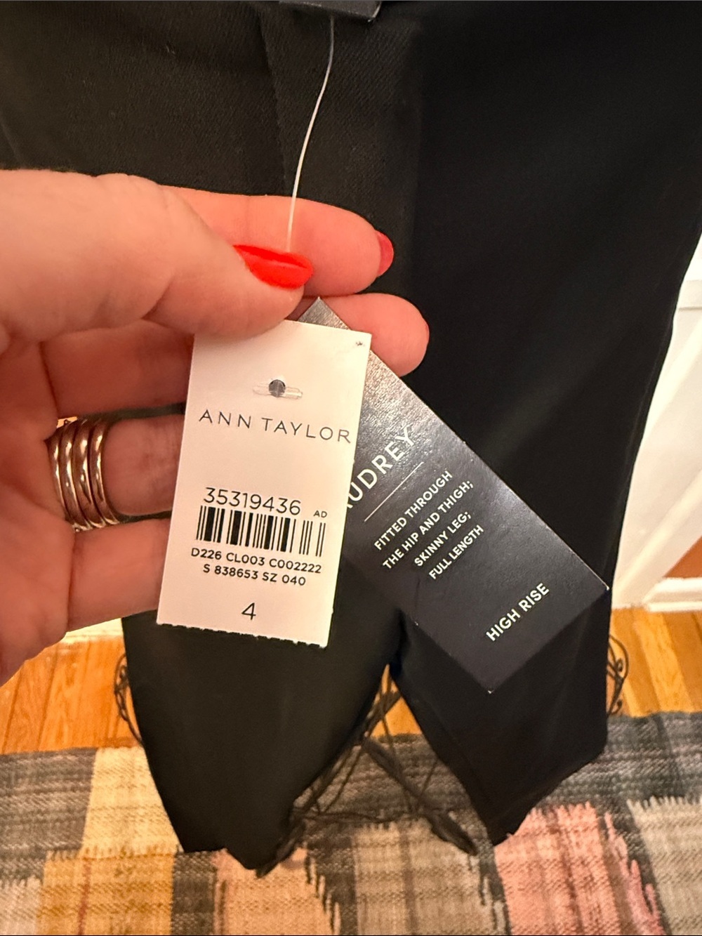 NWT Ann Taylor Audrey Black Skinny High-Rise Pants